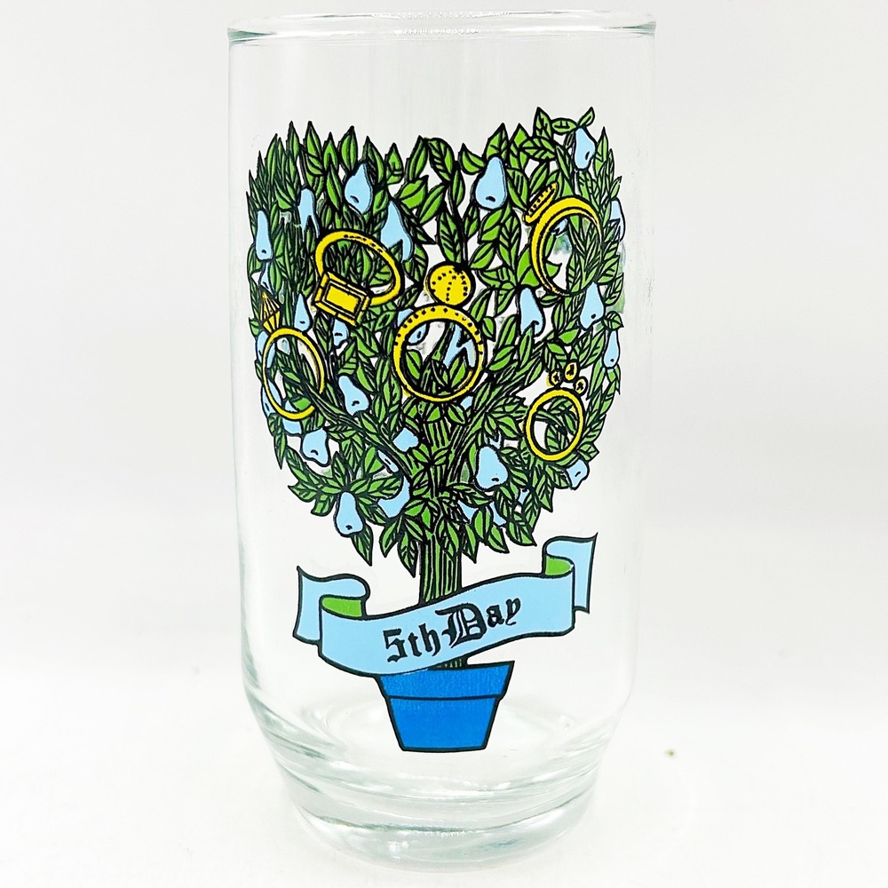 Vintage 12 Days of Christmas 5th Day Five Rings Replacement Glass